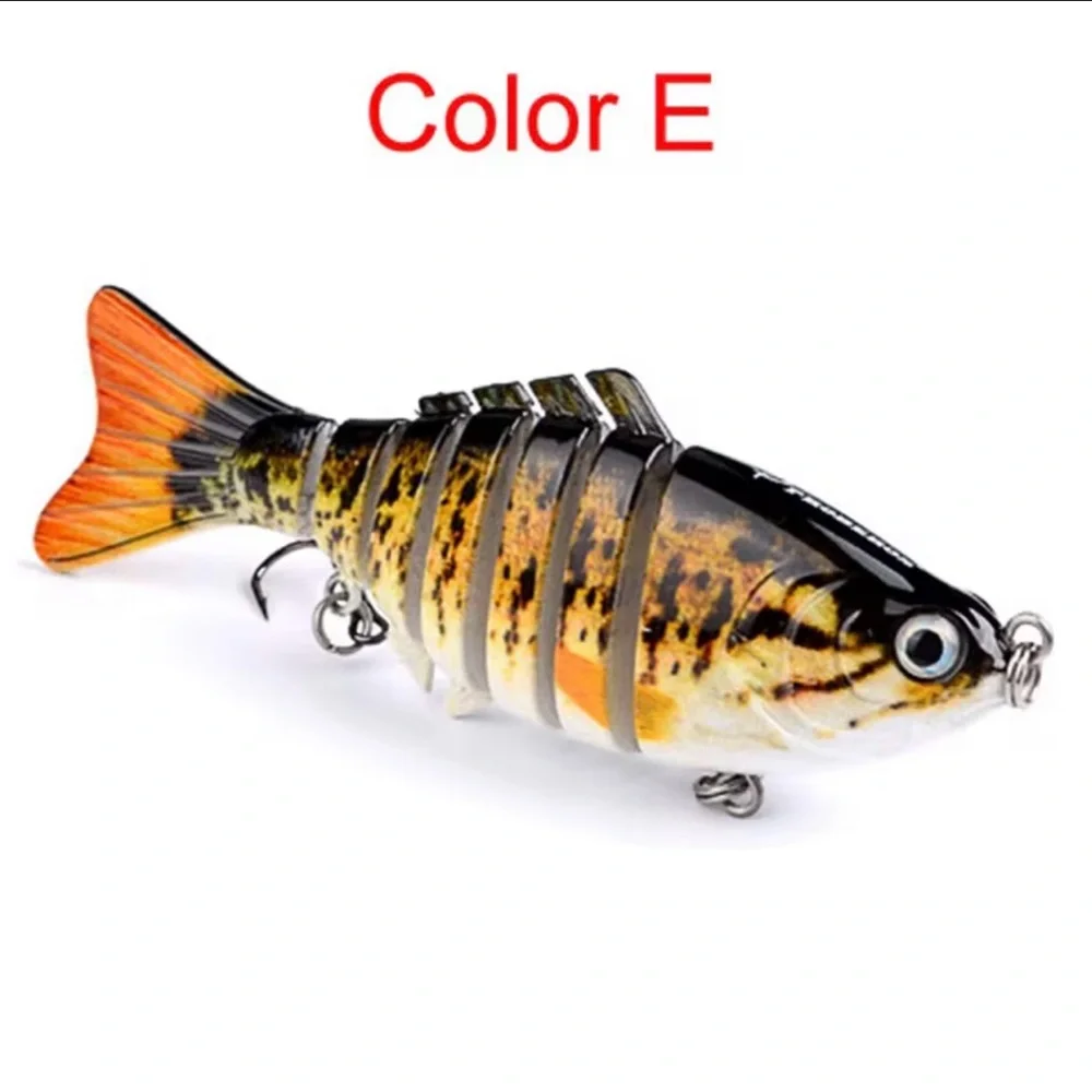 Realistic Multi-Jointed Fish Lure - Orange, Brown, Silver